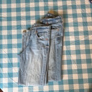 Two pairs: GAP Kids Light Blue Jeans 14 slim 90’s high rise loose.